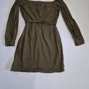 Off-Shoulder Olive Green Women’s Dress